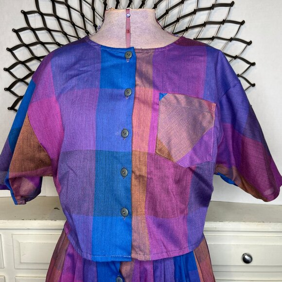 Vintage 2 Piece Dress Saved By The Bell Crop Top Ms. Paquette Ca. 80s/90s s/Med - Picture 8 of 16